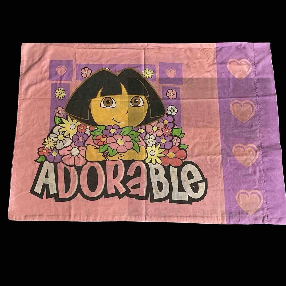2007 Dora The Explorer Standard Pillow Case Nick Jr Reverse